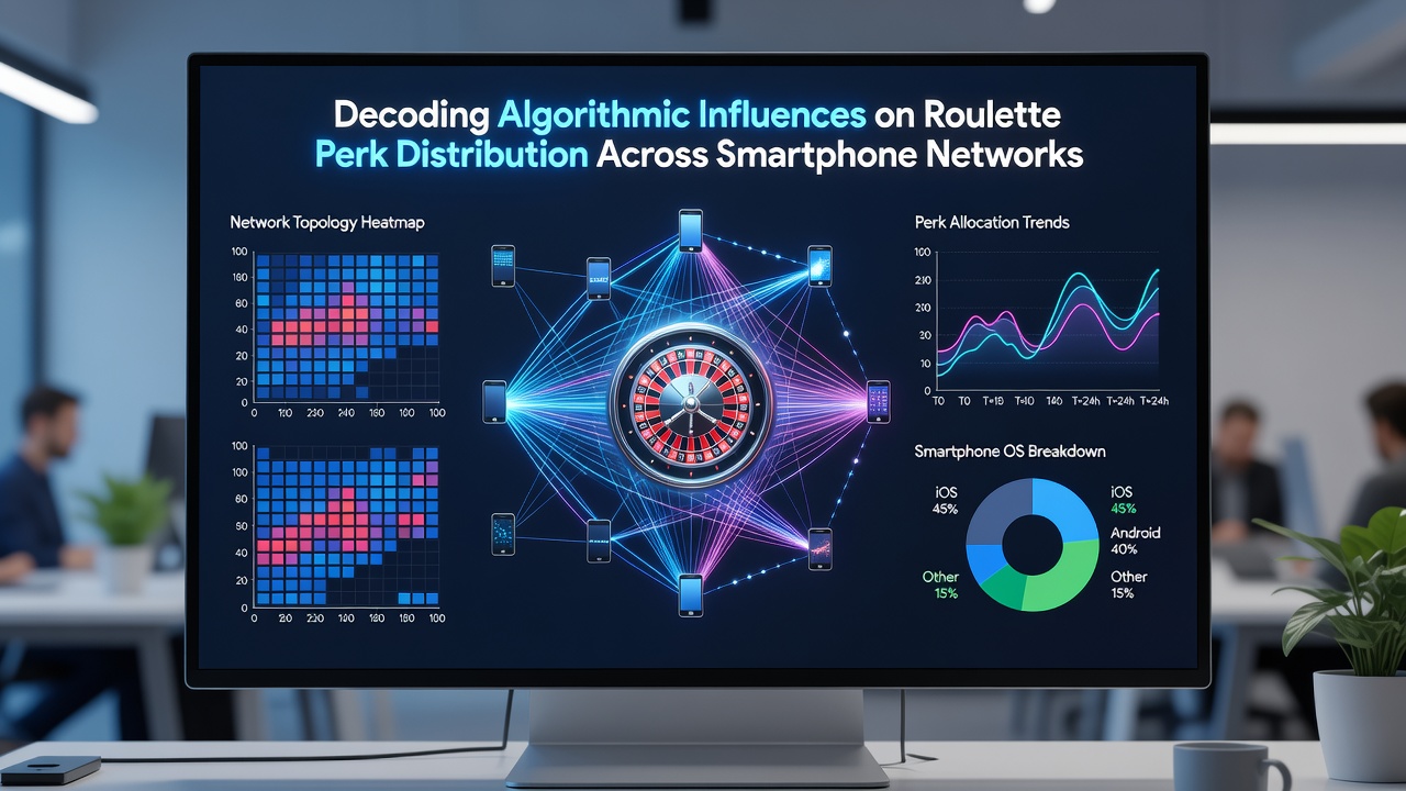 Network diagram illustrating data flow from mobile devices to roulette perk allocation servers
