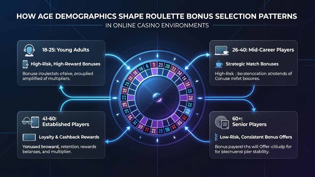 Data visualization of roulette bonus engagement by age group in global online casino markets