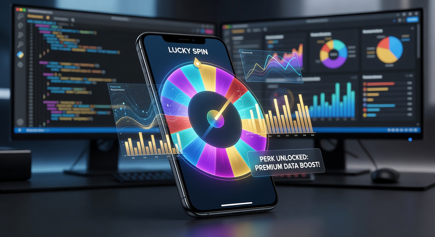 Mobile gaming dashboard illustrating customized perk suggestions based on player data clusters and behavioral analytics