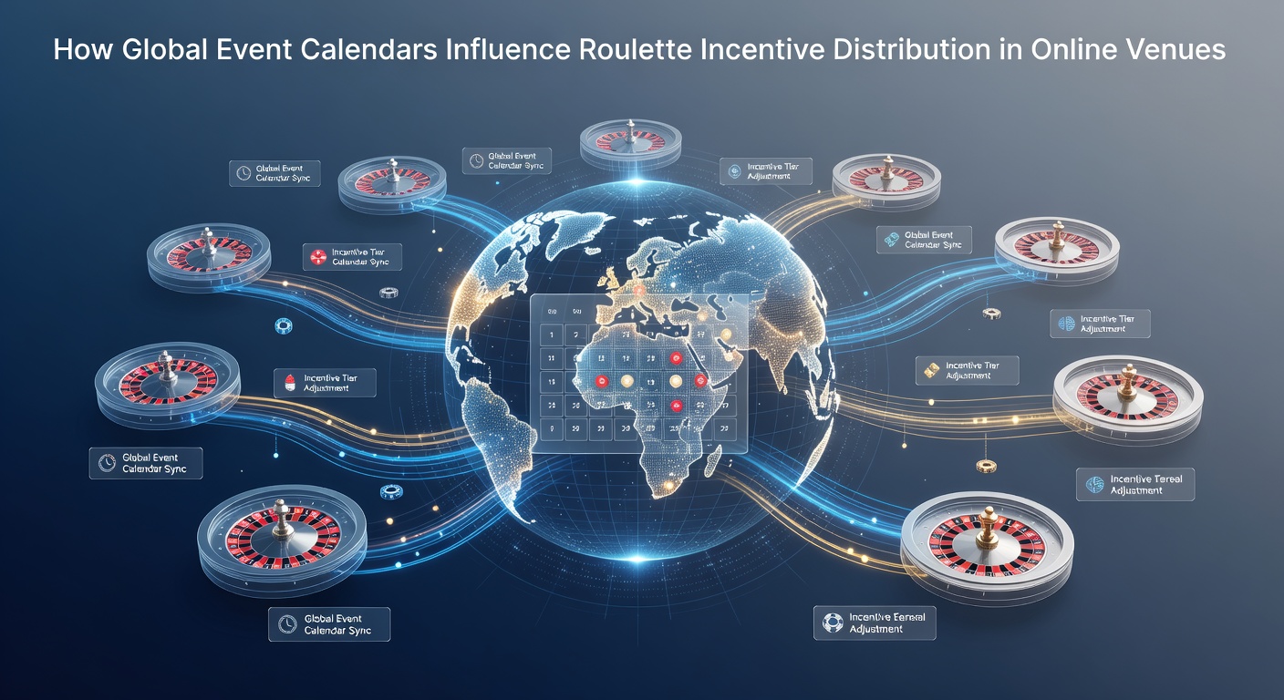 Global event calendar overlay on roulette wheel showing timed bonus activations