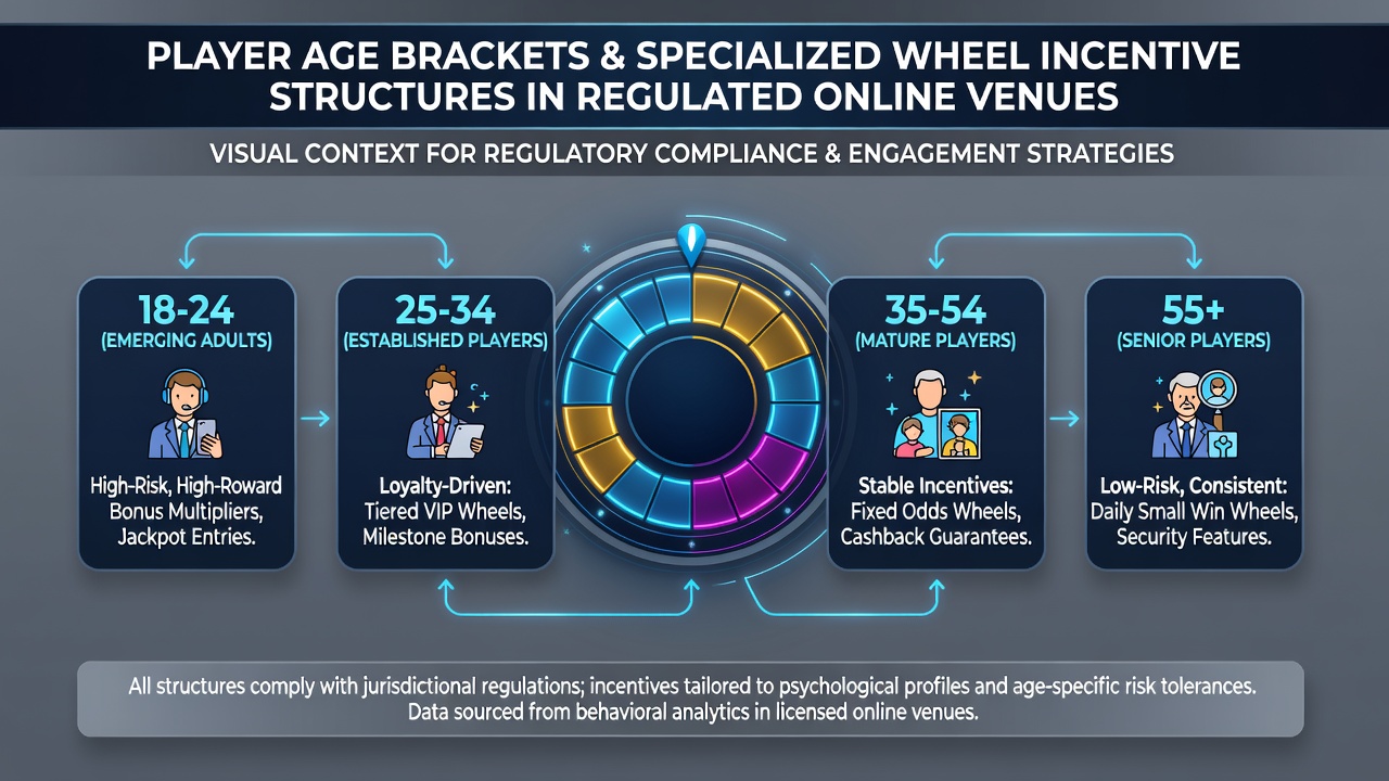 Chart illustrating how age groups 35-49 interact with loyalty-based roulette incentives across multiple regulated markets