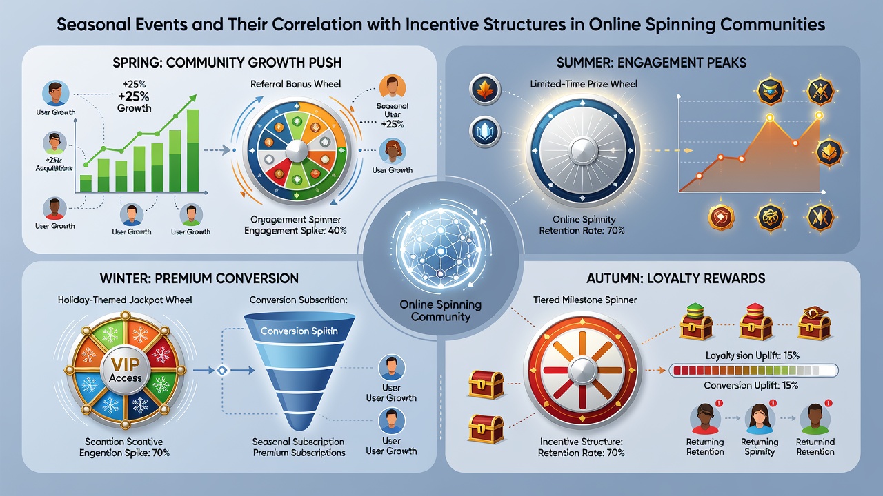 Data visualization of incentive structures tied to seasonal events in spinning communities