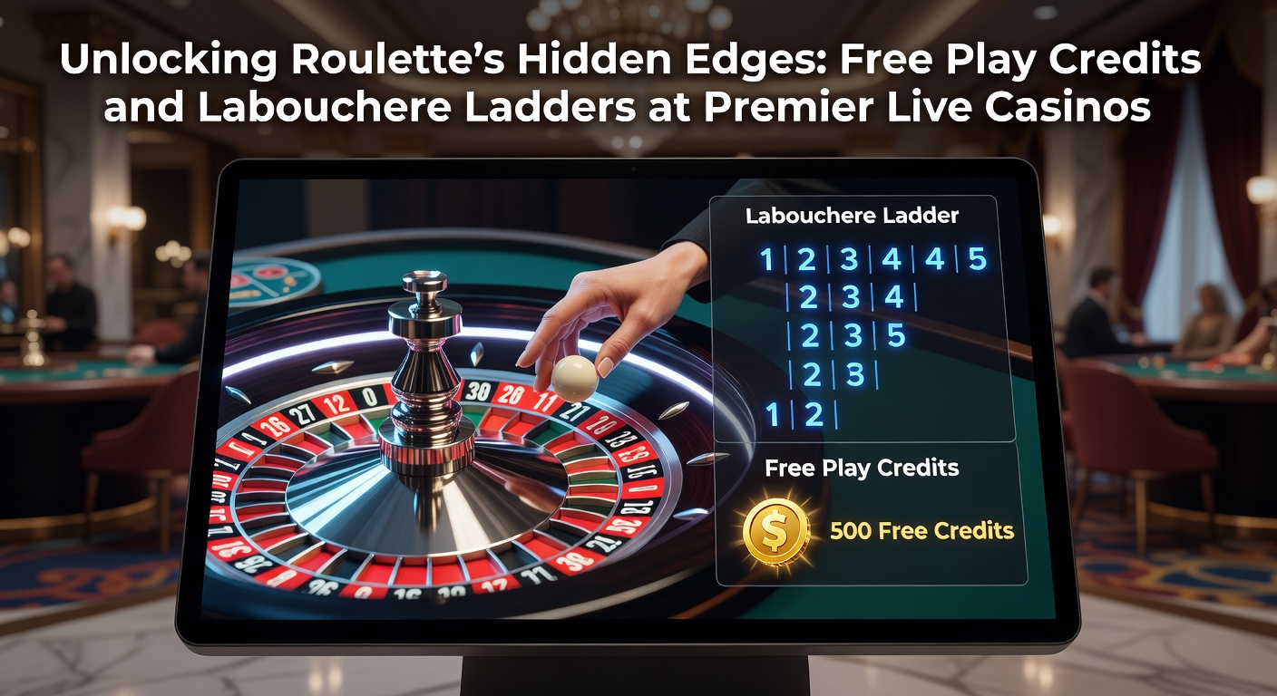 Dynamic live roulette wheel spinning under studio lights, highlighting free play credit displays on a digital interface